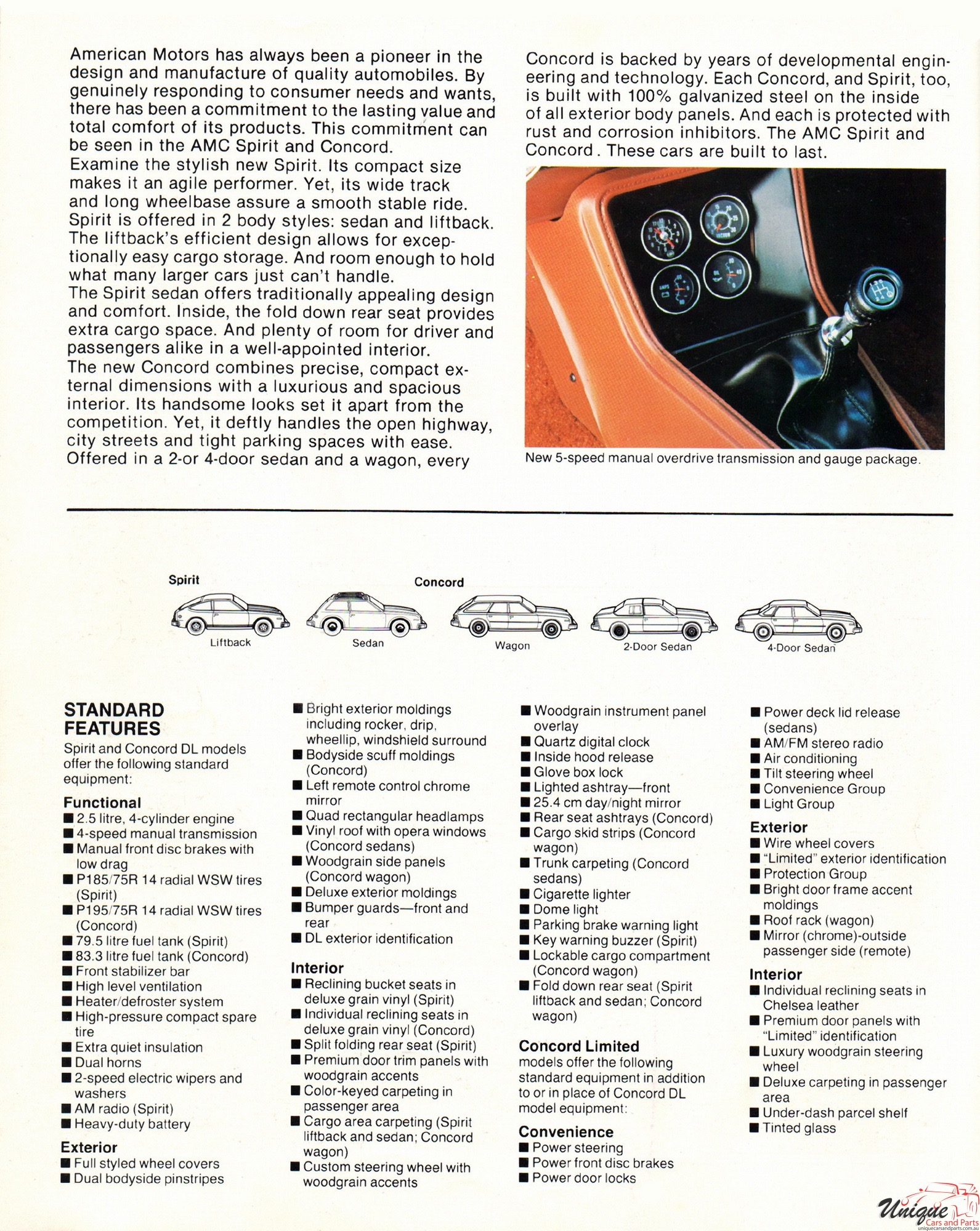 1981 AMC Spirit Concord Export Brochure Page 1